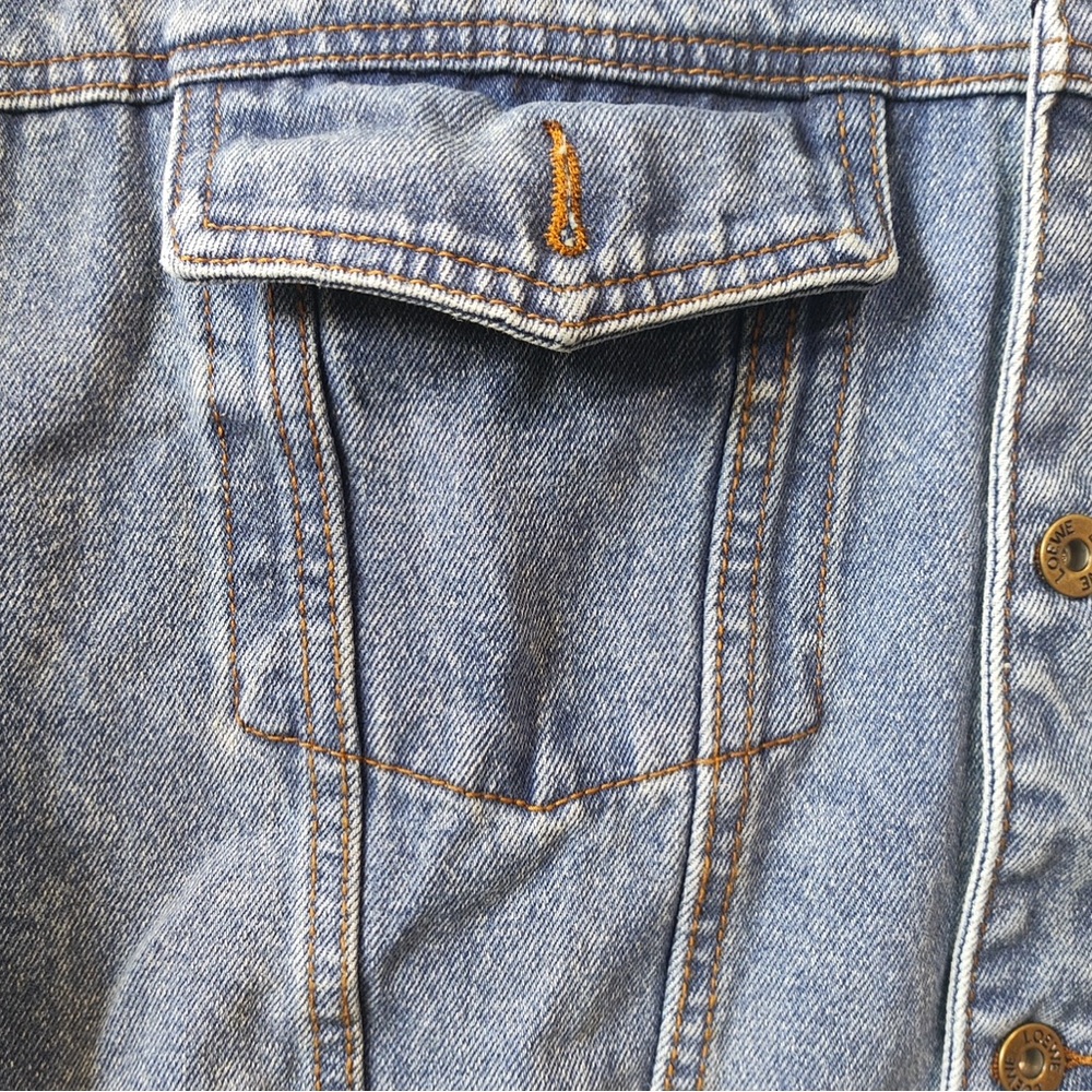 Loewe Blue Denim Jacket with White Anagram Sleeve Logos - Picture 5 of 11